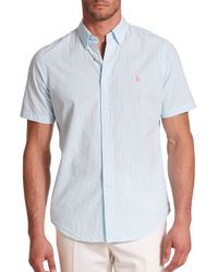 Polo Ralph Lauren | Blue Striped Seersucker Sportshirt for Men | Lyst