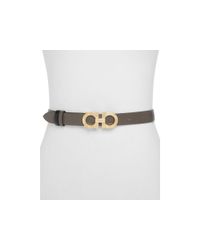 Ferragamo | Gray Icona Guilloche Belt | Lyst