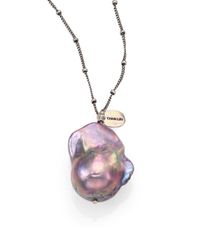 Chan Luu | Pink 25Mm Grey Baroque Pearl & Sterling Silver Pendant Necklace | Lyst