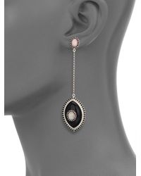 Marlo Laz | Metallic Icon Opal, Black Spinel, Black Onyx & Sterling Silver Iris Drop Earrings | Lyst