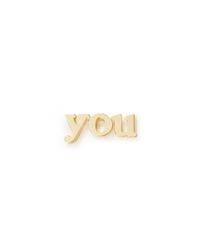 Jennifer Meyer | Metallic 'you' 18k Yellow Gold Single Stud Earring | Lyst