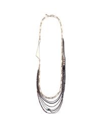 Iosselliani | Metallic Layer Chain Crystal Necklace | Lyst
