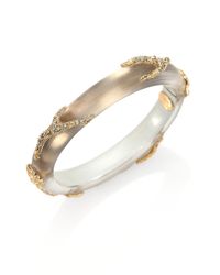 Alexis Bittar | Metallic Jardin De Mystere Lucite & Crystal Vine Bangle Bracelet/Gold | Lyst