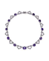 CZ by Kenneth Jay Lane | Metallic Oval Cut Cubic Zirconia Garland Necklace | Lyst