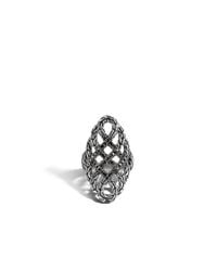 John Hardy | Black Classic Chain Small Saddle Ring | Lyst