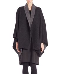 Eileen Fisher | Gray Two-tone Open Front Cape | Lyst