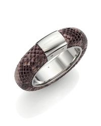 Michael Kors | Metallic Runway Python-embossed Leather Statement Bangle Bracelet | Lyst