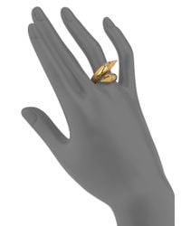 Alexander McQueen | Metallic Crystal Double Stud Bypass Ring | Lyst
