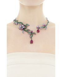 Wendy Yue | Pink Flower and Vine Necklace | Lyst