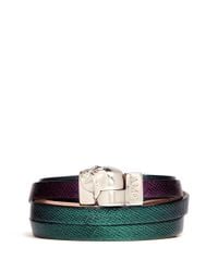 Alexander McQueen | Multicolor Triple Strap Skull Leather Bracelet | Lyst