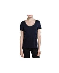 The Kooples | Black Vintage Spray Jersey Tee | Lyst