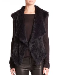 Nicholas | Blue Rabbit Fur Vest | Lyst