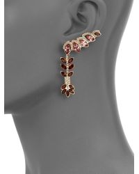 Ca&Lou | Pink Cara Crystal Cuffed Drop Earrings | Lyst