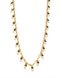 kate spade new york | Metallic Pearly Delight Faux Pearl Long Charm Necklace | Lyst