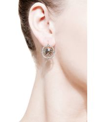 Sylva & Cie | Metallic Rough Diamond Drop Earrings | Lyst