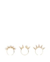 Joomi Lim | Metallic 'love Thorn' Faux Pearl Spike Three Ring Set | Lyst