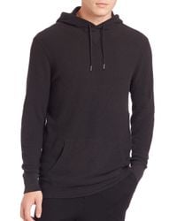 Polo Ralph Lauren | Black Ribbed Cotton Hoodie for Men | Lyst