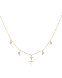 Anne Sisteron - Metallic 14kt Yellow Gold Diamond Small Shield Drops Necklace - Lyst