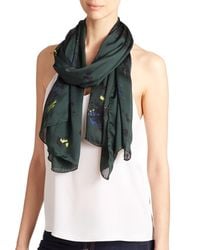 Proenza Schouler | Green Floral Silk Scarf | Lyst