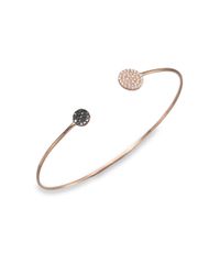 Diane Kordas | Pink White/Black Diamond & 18K Rose Gold Disc Cuff Bracelet | Lyst