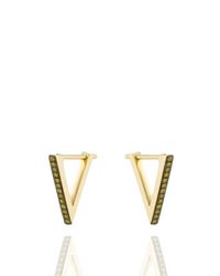 Noor Fares | Triangle Semidress 3d Earrings in Yellow Gold and Yellow Diamond | Lyst
