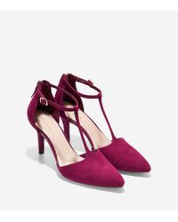 Lyst - Cole Haan Prieta T-strap Pump (75mm) in Pink