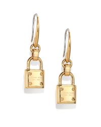 Michael Kors | Metallic Padlock Drop Earrings | Lyst