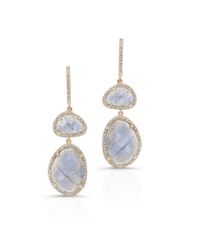 Anne Sisteron - Metallic 14kt Yellow Gold Labradorite Diamond Splendor Earrings - Lyst