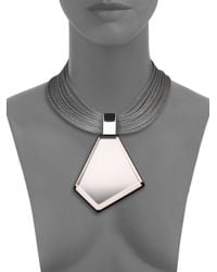 Lafayette 148 New York | Gray Mirrored Lucite Pendant Necklace | Lyst
