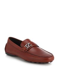 Ermenegildo Zegna | Red Iconic Leather Drivers for Men | Lyst