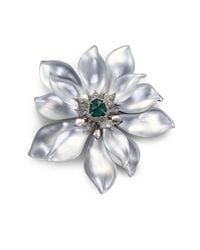 Alexis Bittar | Metallic Deco Lucite & Crystal Flower Pin/Silver | Lyst