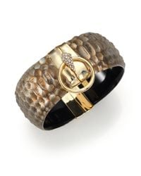Alexis Bittar | Metallic Lakana Lucite & Crystal Crocodile-Embossed Liquid Ring Bangle Bracelet | Lyst