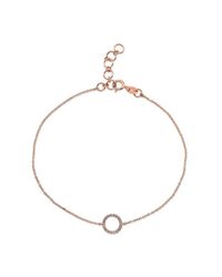 Anne Sisteron - Pink 14kt Rose Gold Diamond Open Circle Bracelet - Lyst