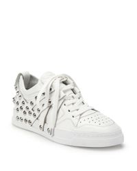 Ash | White Extra Spiked Leather Sneakers | Lyst