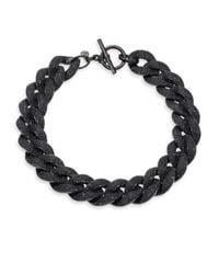 Michael Kors | Black Curbchain Pave Toggle Necklace | Lyst