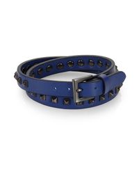 Valentino | Blue Studded Wrap Bracelet | Lyst