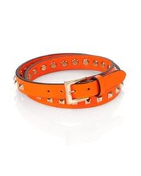 Valentino | Orange Studded Wrap Bracelet for Men | Lyst