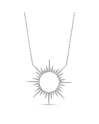 Anne Sisteron - 14kt White Gold Diamond Open Sunburst Necklace - Lyst