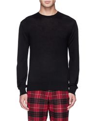 Ovadia And Sons | Black Pony Hair Elbow Patch Sweater for Men | Lyst