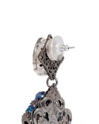 Assad Mounser | Blue Neon Spike Crystal Drop Earrings | Lyst