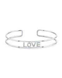 Anne Sisteron - 14kt White Gold Diamond Love Cuff - Lyst