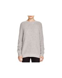 VINCE | Gray Directional Rib Wool-cashmere Sweater | Lyst