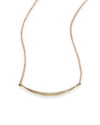 Mizuki | Metallic Icicle Diamond & 14k Yellow Gold Crescent Necklace | Lyst