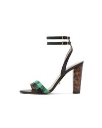 Diane von Furstenberg | Green Vera Too Gingham Printed Heel | Lyst