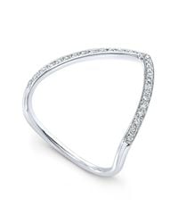 Anne Sisteron - Metallic 14kt White Gold Diamond V Ring - Lyst