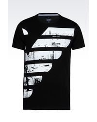 Armani Jeans | Black Print T-shirt for Men | Lyst