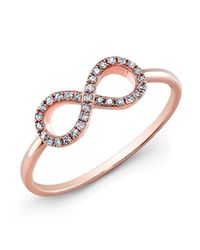 Anne Sisteron | Pink 14kt Rose Gold Diamond Small Infinity Ring | Lyst