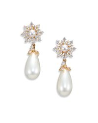 Adriana Orsini | Metallic Fireworks 18mm Teardrop Shell Pearl & Pavé Starburst Drop Earrings | Lyst