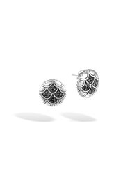 John Hardy | Naga Button Earring With Black Sapphire | Lyst