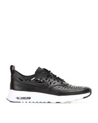 Lyst - Nike Air Max Thea Joli Laser-Cut Leather Sneakers in Black Women's Black Air Max ...